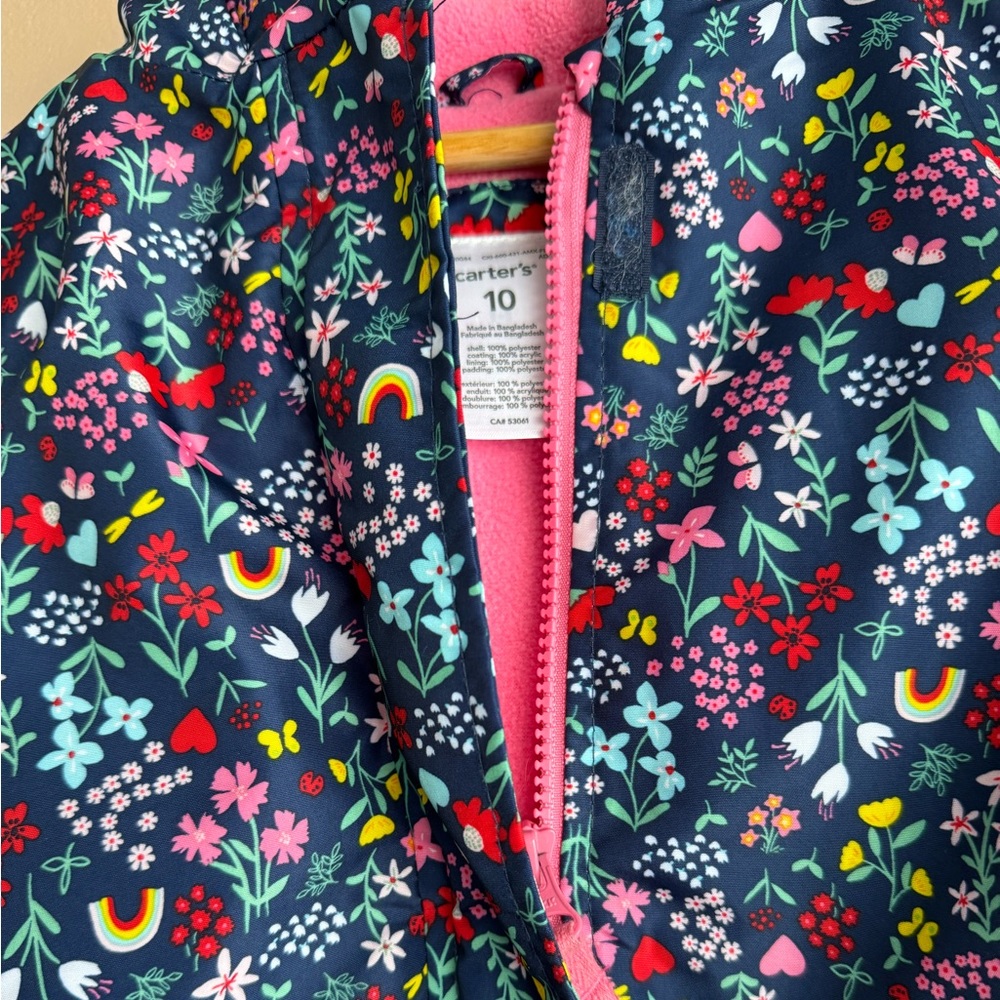 Carters fleece lined rain jacket